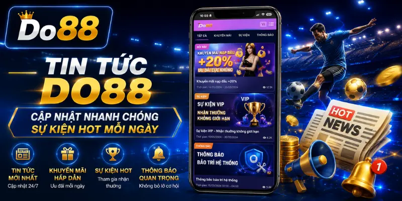 Theo dõi tin tức DO88 để cập nhật nhanh các sự kiện mới, khuyến mãi hấp dẫn, thông báo quan trọng và thông tin nổi bật về các sản phẩm giải trí mỗi ngày.