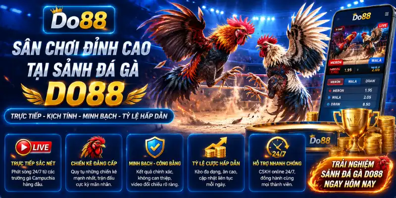 Sảnh Đá Gà DO88 - Trực Tiếp Đá Gà Đỉnh Cao Mỗi Ngày 2026 Khám phá Sảnh Đá Gà DO88 với các trận đấu phát sóng trực tiếp, tỷ lệ cược hấp dẫn, hình ảnh sắc nét, kết quả minh bạch và hỗ trợ người chơi 24/7.