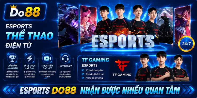 Esports DO88 mang đến nhiều giải đấu thể thao điện tử hấp dẫn, cập nhật lịch thi đấu, tỷ lệ kèo nhanh, phát sóng chất lượng cao và hỗ trợ người chơi 24/7.