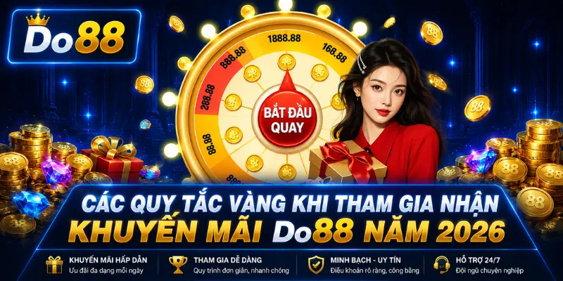 Tìm hiểu các quy tắc nhận khuyến mãi DO88 với điều kiện minh bạch, quy trình đơn giản, nhiều ưu đãi hấp dẫn và cơ hội nhận thưởng nhanh, an toàn.
