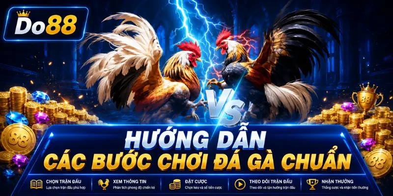 Hướng Dẫn Các Bước Chơi Đá Gà Chuẩn DO88 2026 Tìm hiểu các bước chơi đá gà DO88 từ chọn trận đấu, xem thông tin chiến kê, đặt cược đến theo dõi trực tiếp và nhận thưởng nhanh chóng, an toàn, minh bạch.