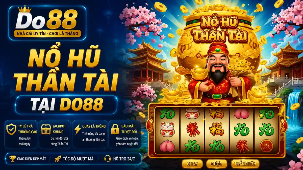 Khám phá Nổ Hũ Thần Tài DO88 với chủ đề tài lộc, tỷ lệ trả thưởng hấp dẫn, Jackpot giá trị, đồ họa đẹp mắt và nhiều tính năng quay thưởng đặc sắc.