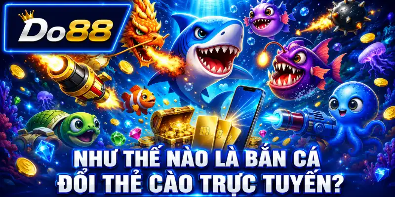 Bắn cá đổi thẻ cào trực tuyến DO88 với thế giới đại dương sống động, vũ khí đa dạng và nhiều phần thưởng giá trị.