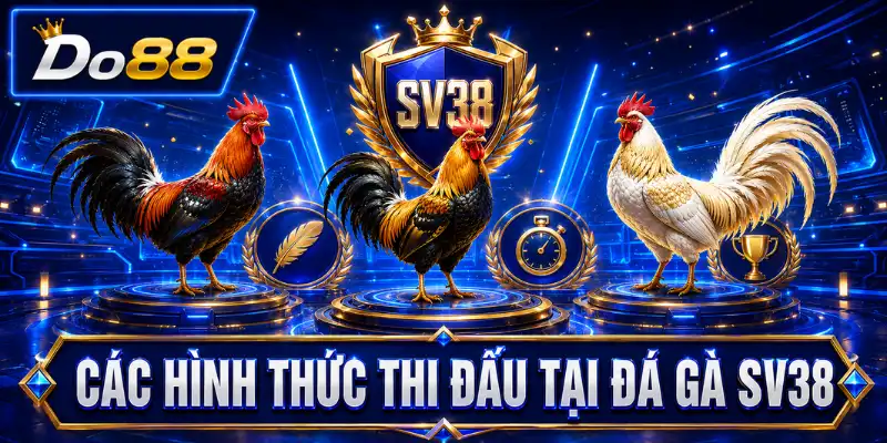 Các hình thức thi đấu tại sảnh đá gà SV38 DO88 với nhiều giống chiến kê, thể thức và thời gian trận đấu khác nhau.