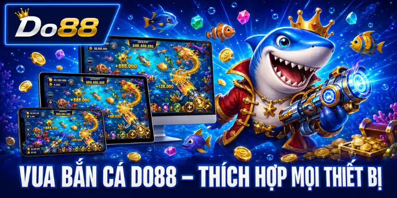 Vua Bắn Cá DO88 thích hợp với mọi thiết bị Vua Bắn Cá DO88 tương thích với điện thoại, máy tính bảng và máy tính, mang đến trải nghiệm săn cá trực tuyến sống động.