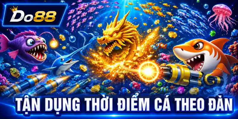 Tận dụng thời điểm cá theo đàn trong Bắn Cá Vui DO88 Tận dụng thời điểm cá xuất hiện theo đàn trong game Bắn Cá Vui DO88 để tối ưu đạn và nâng cao hiệu quả săn cá.