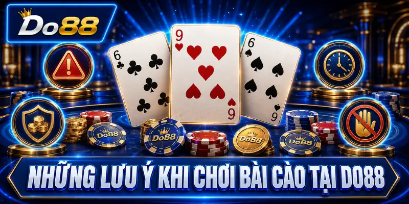 Những lưu ý khi chơi bài Cào tại DO88 gồm quản lý ngân sách, kiểm soát thời gian và tránh đặt cược theo cảm xúc.