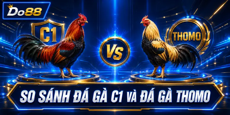 So sánh đá gà C1 và đá gà Thomo tại DO88 qua hình thức thi đấu, địa điểm tổ chức và các loại kèo phổ biến.