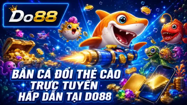 Khám phá bắn cá đổi thẻ cào trực tuyến tại DO88 với đồ họa đại dương sống động, lối chơi thú vị và nhiều tính năng săn thưởng hấp dẫn.