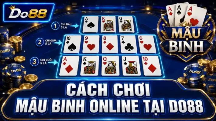 Tìm hiểu cách chơi Mậu Binh online tại DO88, cách xếp 13 lá bài thành ba chi, quy tắc so bài và phương pháp tính kết quả dành cho người mới.